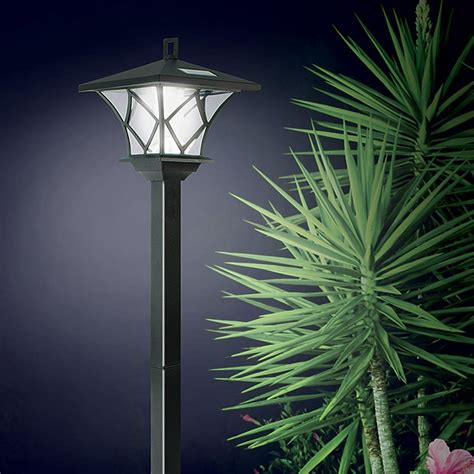 Ideaworks Solar Powered LED Yard Lamp With 5 Foot Pole For Outdoor Lighting - Walmart.com ...