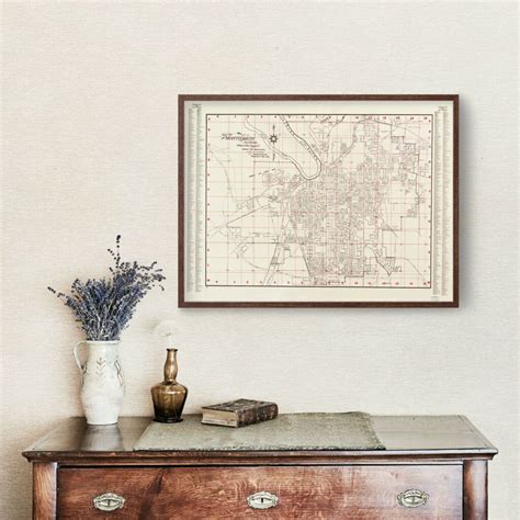 Vintage Map of Montgomery, Alabama 1956 by Ted's Vintage Art