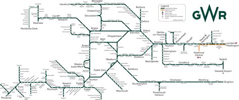 GWR route map | Route map, Transit map, Subway map