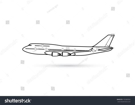 Airplane - Side View - Vector Illustration - 155385059 : Shutterstock