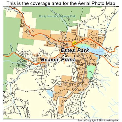 Aerial Photography Map of Estes Park, CO Colorado