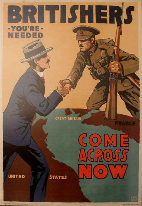 Original Vintage British World War I Propaganda Lithograph Poster ...