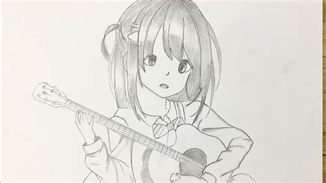 How To Draw An Anime Girl With Guitar / Easy Drawing Tutorial For ...