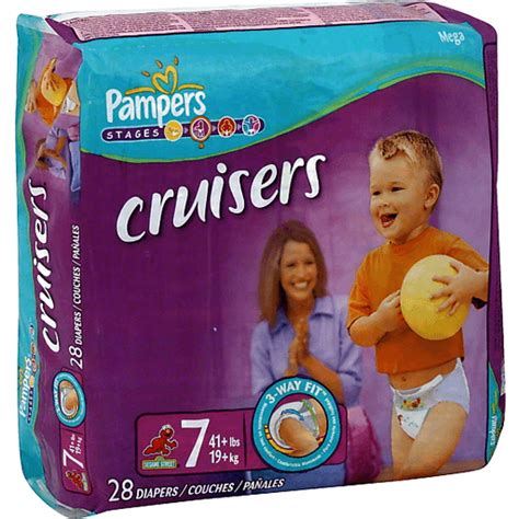 Pampers Cruisers Diapers, Size 7 (41 + lb), Sesame Street, Mega ...