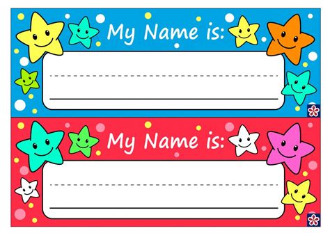 Free Printable Name Tags for Preschoolers. TeachersMag.com