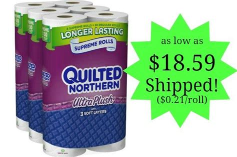 Quilted Northern Ultra Plush Toilet Paper Only $0.21 per roll Shipped ...