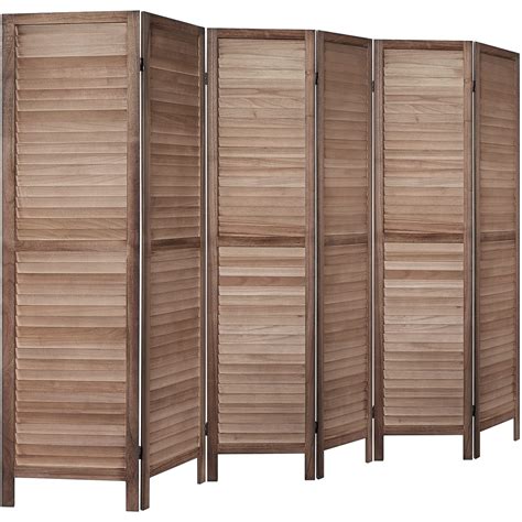 Buy 6 Panel 5.6 Ft Tall Wood Room Divider, Folding Room Divider Screens ...