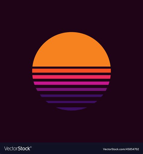 Retro sunset Royalty Free Vector Image - VectorStock