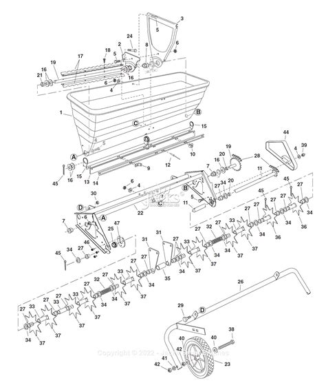 Agri-Fab 45-03012 175 lb. Tow Spiker/Seeder/Drop Spreader Parts Diagram for Parts List