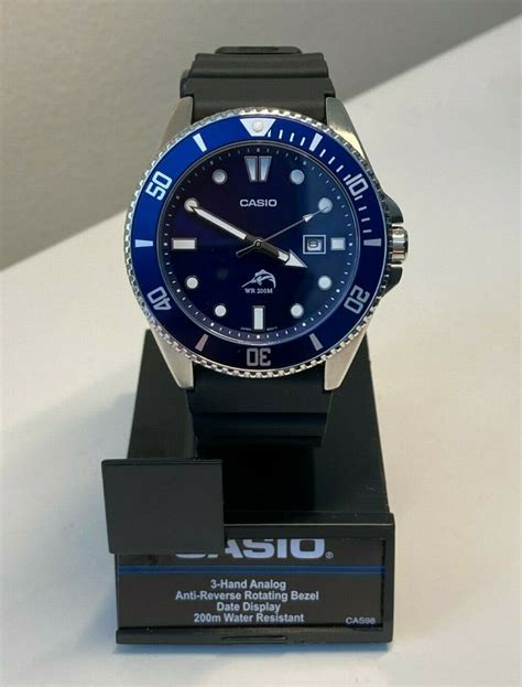 Casio MDV106B-2AV, Duro Dive Watch, Black Resin, 200 Meter WR, Date, Blue Bezel | WatchCharts