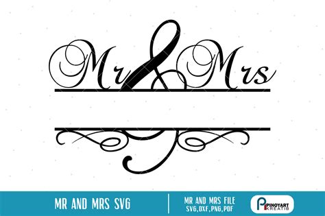 Mr and Mrs svg, Mr and Mrs Split Monogram svg, Wedding svg, svg file By Pinoyart | TheHungryJPEG