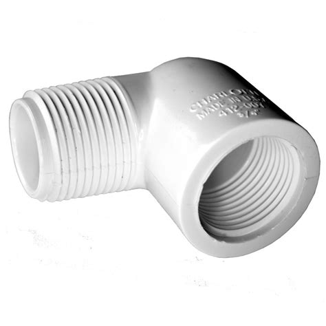 Charlotte Pipe 1/2 in. PVC Sch. 40 90-Degree MPT x FPT Street Elbow ...