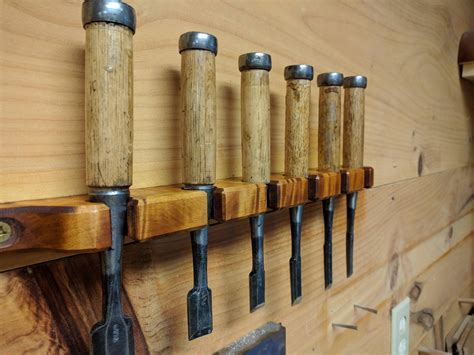 Wall Tool Rack / Chisel Holder / Wooden Chisel Rack / Handmade