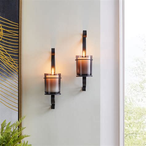 Candle Holder Wall Sconce Black : Garvin 27 High Twist Candle Holder ...