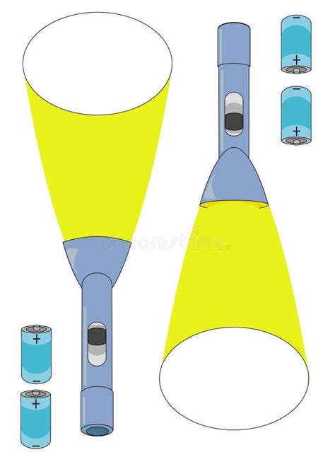 Flashlights and Batteries stock vector. Illustration of volt - 5431765