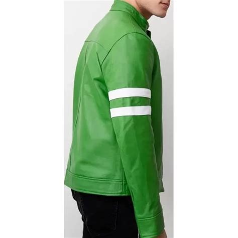 Mens Alien Green Ben 10 Leather Jacket - Ben 10-01