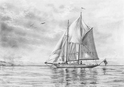 Sailing Boat Drawing by Nolan Clark - Pixels