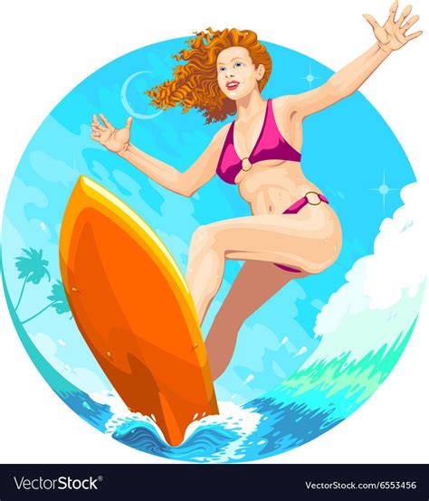 Surfer girl Royalty Free Vector Image - VectorStock