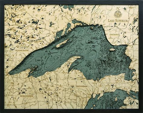 Bathymetric Map Lake Superior - Scrimshaw Gallery