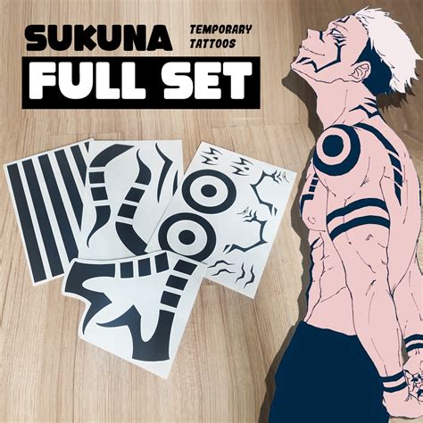 Sukuna Temporary Tattoos FULL SET (Body + Face) – TattooIcon