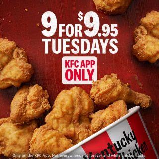 DEAL: KFC - 9 pieces for $9.95 Tuesdays via KFC App (starts 6 October 2020) | Frugal Feeds