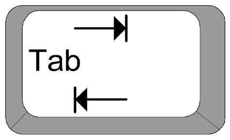 Clipart: Computer Keyboard keys - Tab key (version 1)