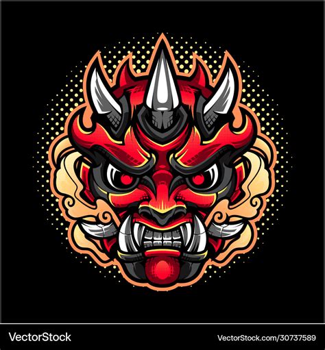 Oni head mascot logo Royalty Free Vector Image