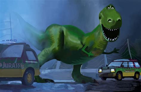 Throw Jurassic Park and Toy Story in a blender, and here's what you get. iPad painting with ...