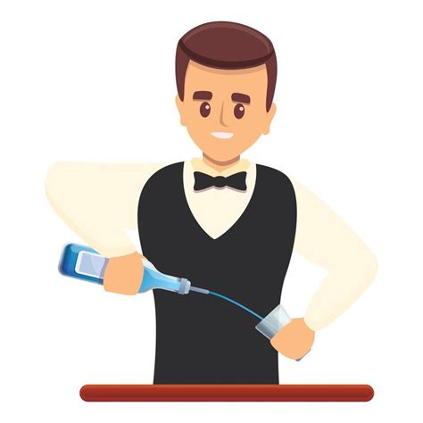 Young bartender icon, cartoon style 14221753 Vector Art at Vecteezy