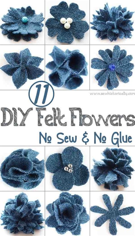 11 DIY Felt Flowers - No Sew & No Glue - Sew Historically