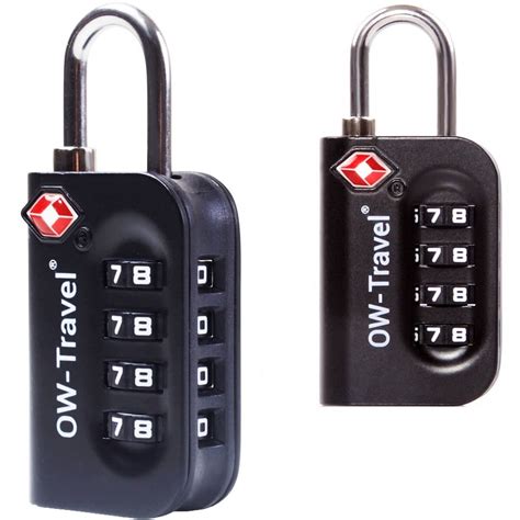 4 Dial TSA Combination Padlock - Travel Sentry Approved Heavy Duty L