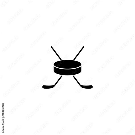 Hockey stick icon. Black filled vector illustration. Hockey stick ...