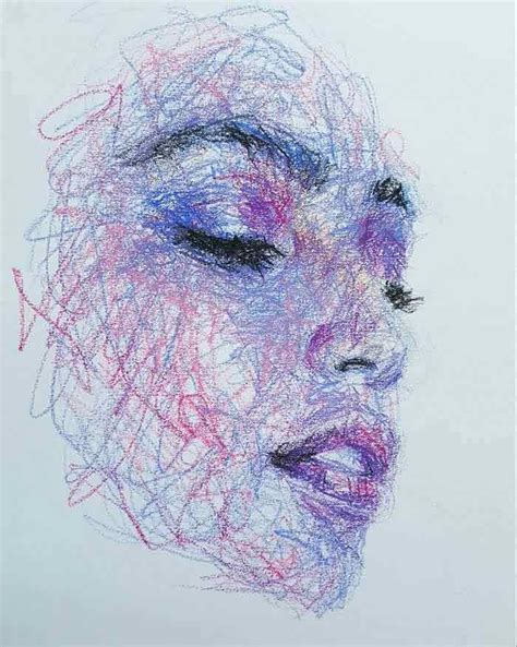 The Artist Draws Amazing Portraits Entirely By Scribbling - Trendy Art ...