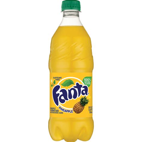 Fanta Pineapple Soda Bottle, 20 fl oz | Fruit Flavors | Village Market Waterbury