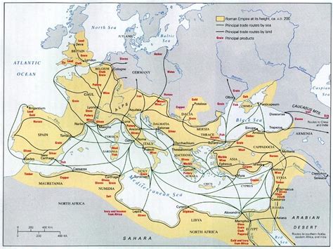 Roman trade routes and principal products in each region. : r/ancientrome