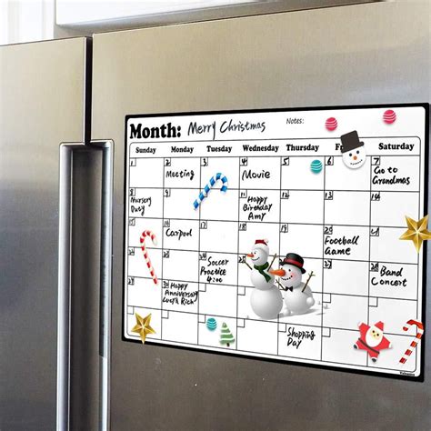 Fridge Calendar Magnetic Dry Erase Calendar Whiteboard Calendar for Refrigerator Planners 16.9 ...