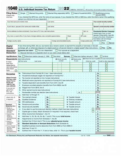 IRS 1040 Form Template for Free - Make or Get Tax Return Form Sample ...