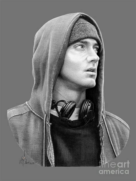 Eminem Marshall Mathers drawing Drawing by Murphy Art Elliott - Pixels