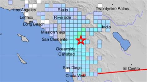 San Diego earthquake: Today's shaking shown on map of Southern California