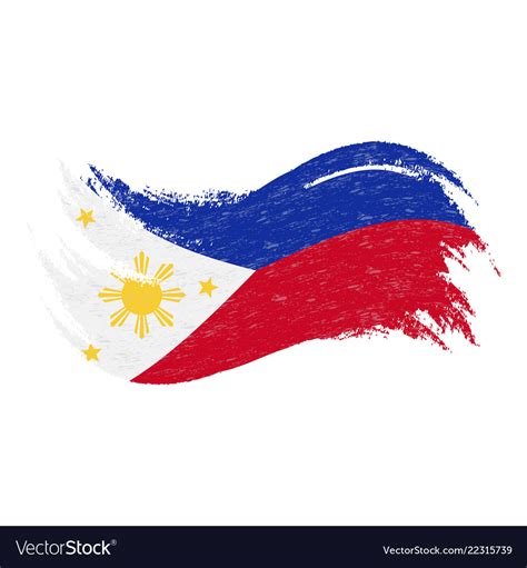 National flag of philippines designed using brush Vector Image