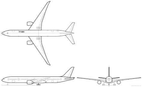 Boeing 777-300er blueprints free - Outlines