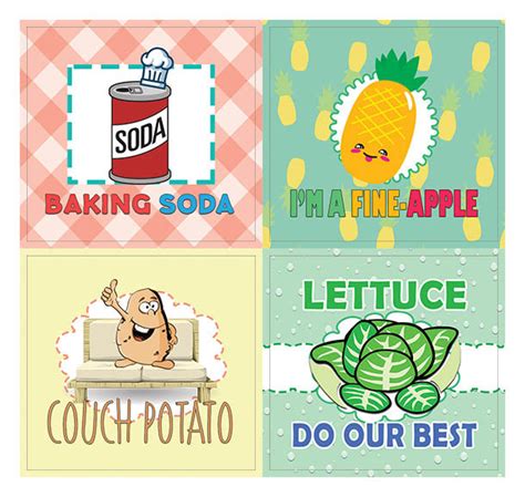 Creanoso Funny Food Puns Stickers for Kids â€“ Colorful Gift Funny Sti