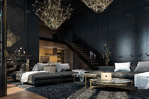 3 Living Spaces with Dark and Decadent Black Interiors