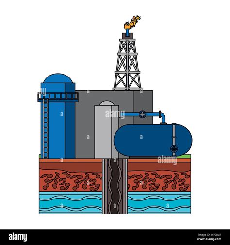 oil refinery gas factory cartoon Stock Vector Image & Art - Alamy