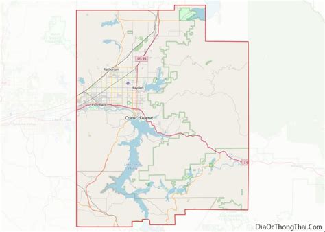 Map of Kootenai County, Idaho - Thong Thai Real