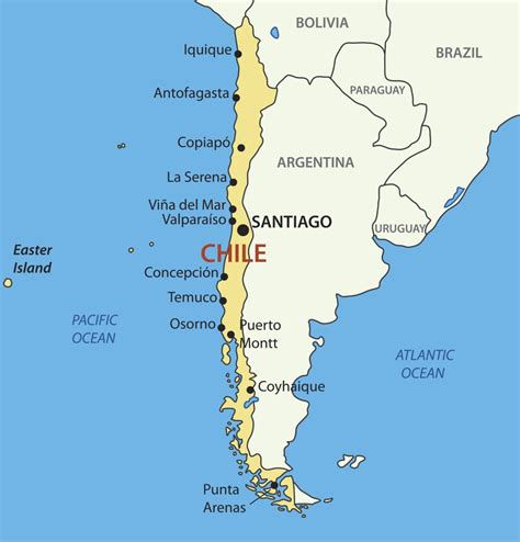 Chile country map - Map of Chile country (South America - Americas)