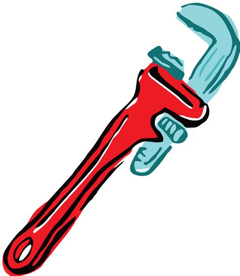 Free Clipart Of A pipe wrench