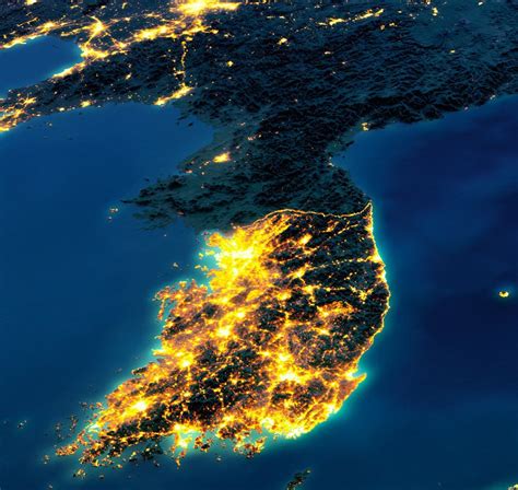 Night lights of Korea | Amazing maps, Korean peninsula, North korea