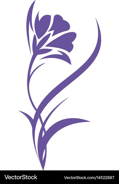 Iris flower logo design Royalty Free Vector Image