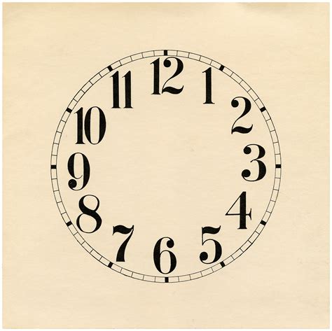 15 Clock Face Images - Print Your Own! - The Graphics Fairy